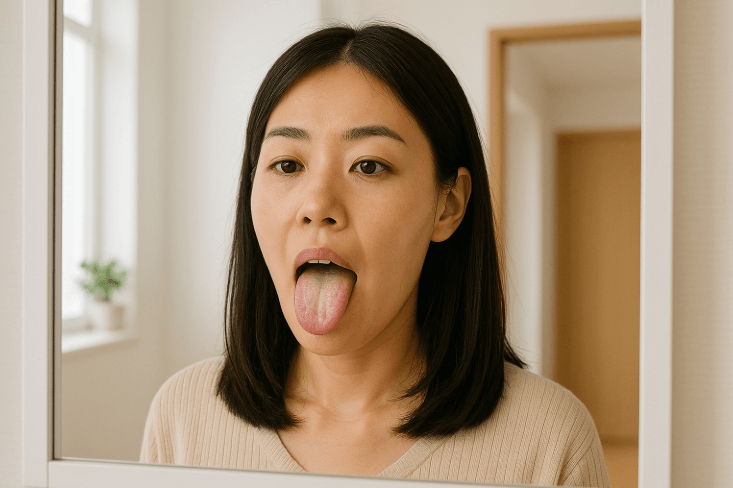 舌の状態（舌苔）をチェックする方法